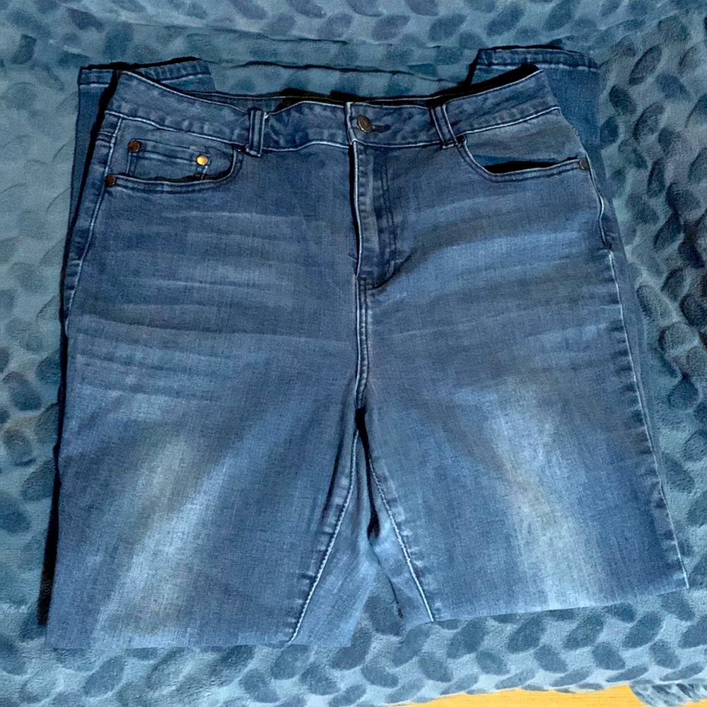 Dark wash skinny jeans. Size 14 in woman’s.